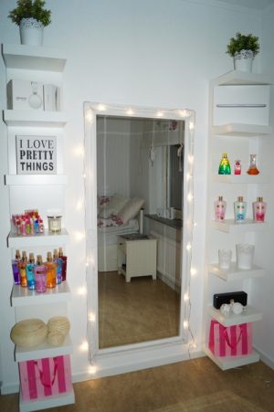 Create a vanity station for your daughter's bedroom.